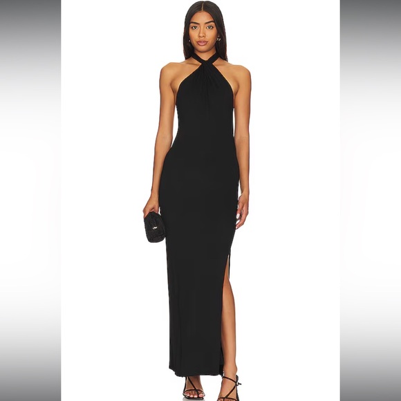 Alice + Olivia Dresses & Skirts - Alice + Olivia NWT Black Maxi Halter Amaya Dress